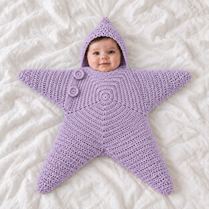 SternKuschel™ Gestrickter Baby-Einschlaganzug