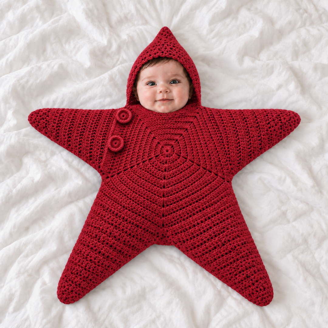 SternKuschel™ Gestrickter Baby-Einschlaganzug