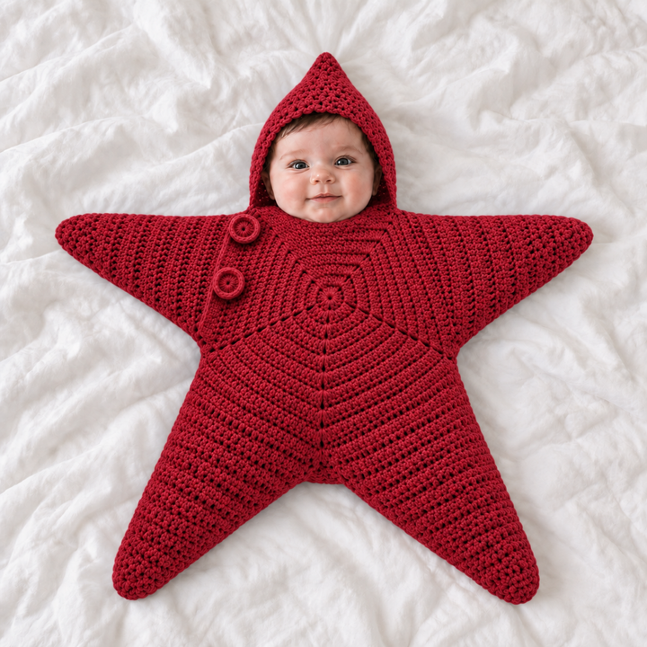 SternKuschel™ Gestrickter Baby-Einschlaganzug