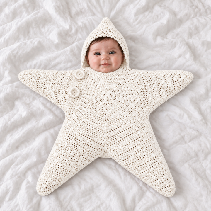 SternKuschel™ Gestrickter Baby-Einschlaganzug