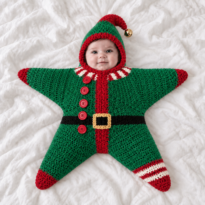 SternKuschel™ Gestrickter Baby-Einschlaganzug