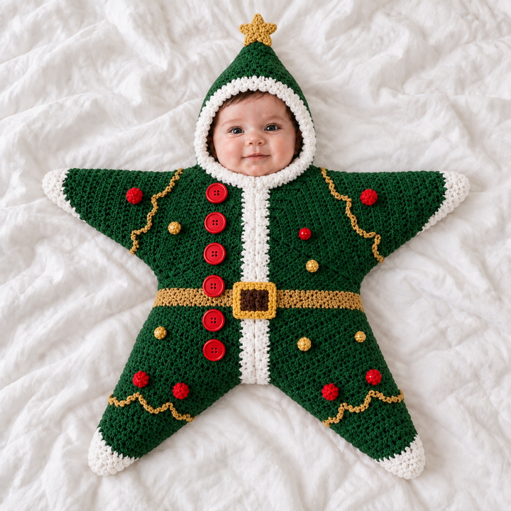 SternKuschel™ Gestrickter Baby-Einschlaganzug