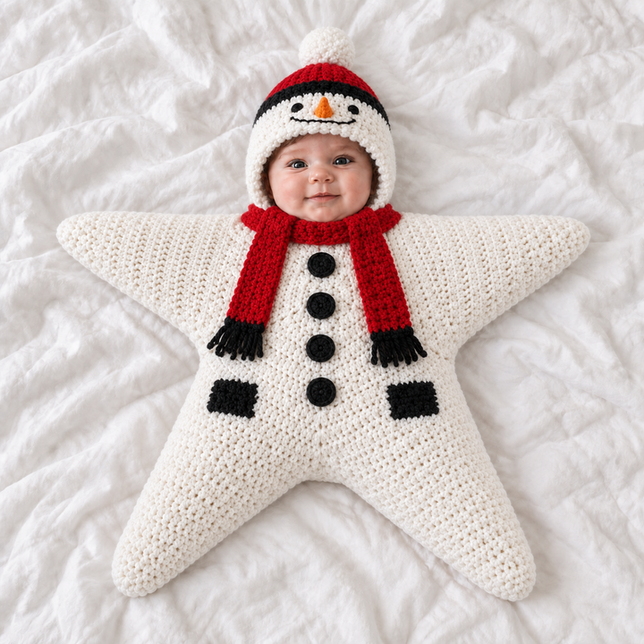 SternKuschel™ Gestrickter Baby-Einschlaganzug