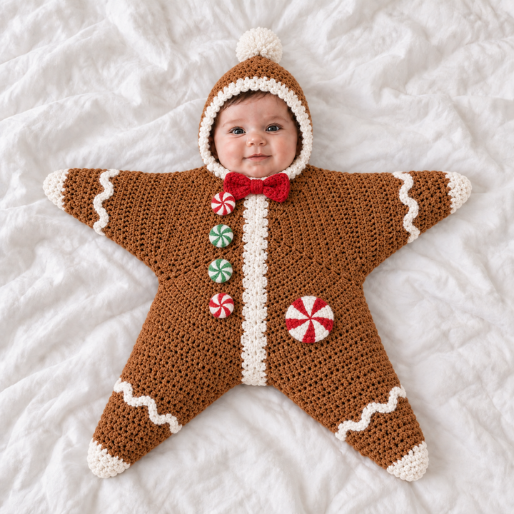 SternKuschel™ Gestrickter Baby-Einschlaganzug
