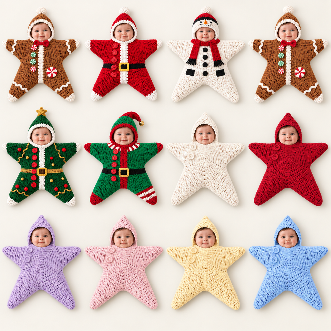 SternKuschel™ Gestrickter Baby-Einschlaganzug