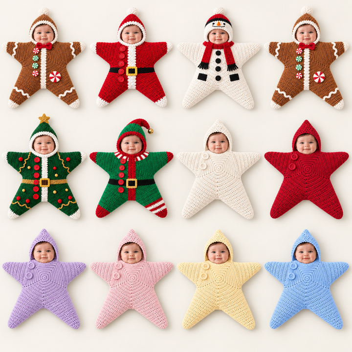 SternKuschel™ Gestrickter Baby-Einschlaganzug