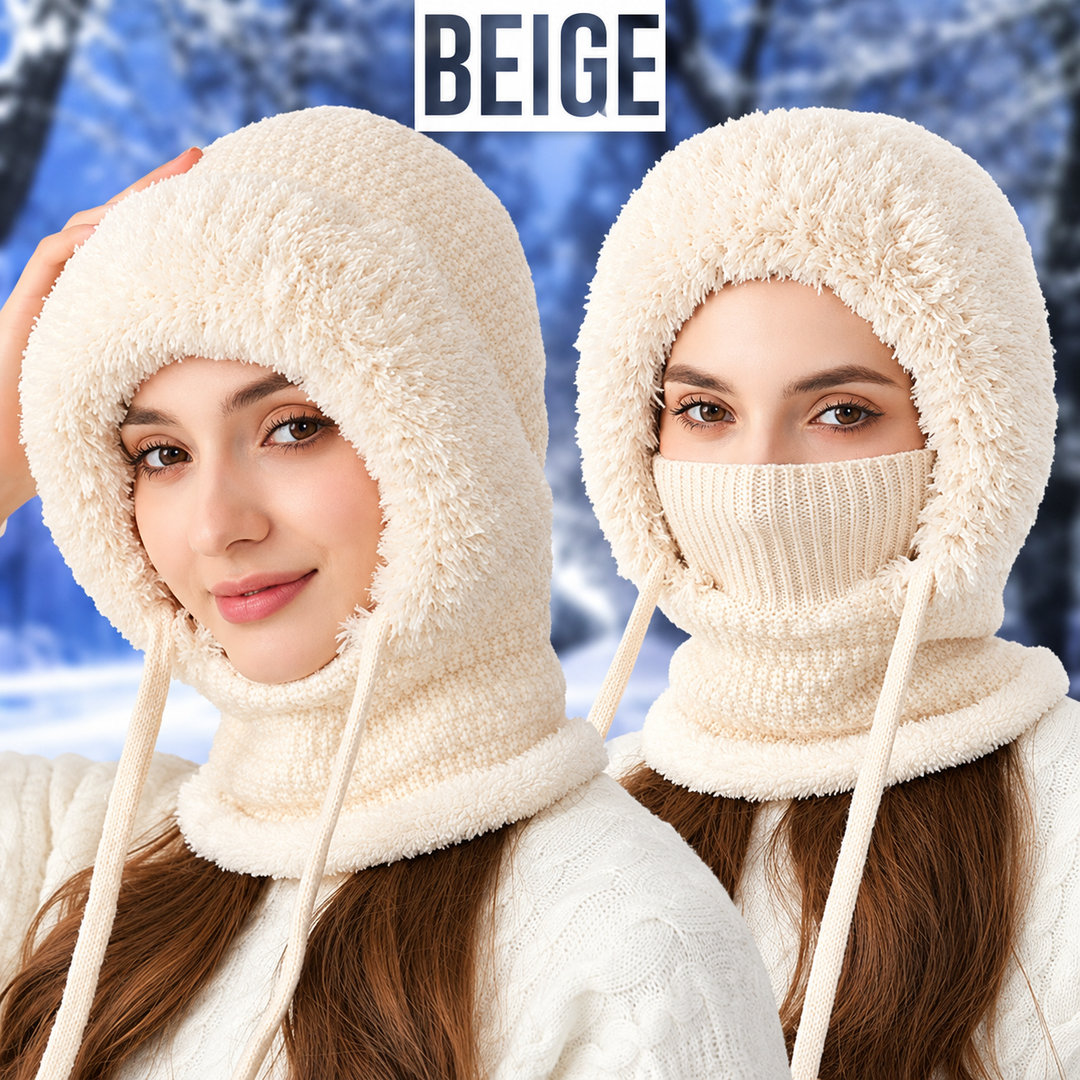 KopfWärme™ 4-in-1 Gefütterte Wintermütze mit Gesichtsschutz