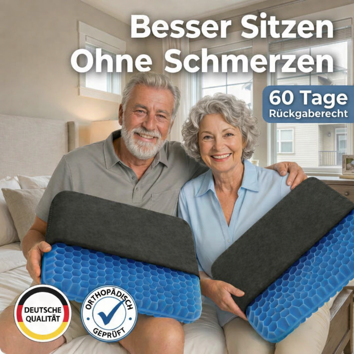 Ortopra™ | Ergonomisches Gel-Sitzkissen für maximalen Komfort beim Sitzen