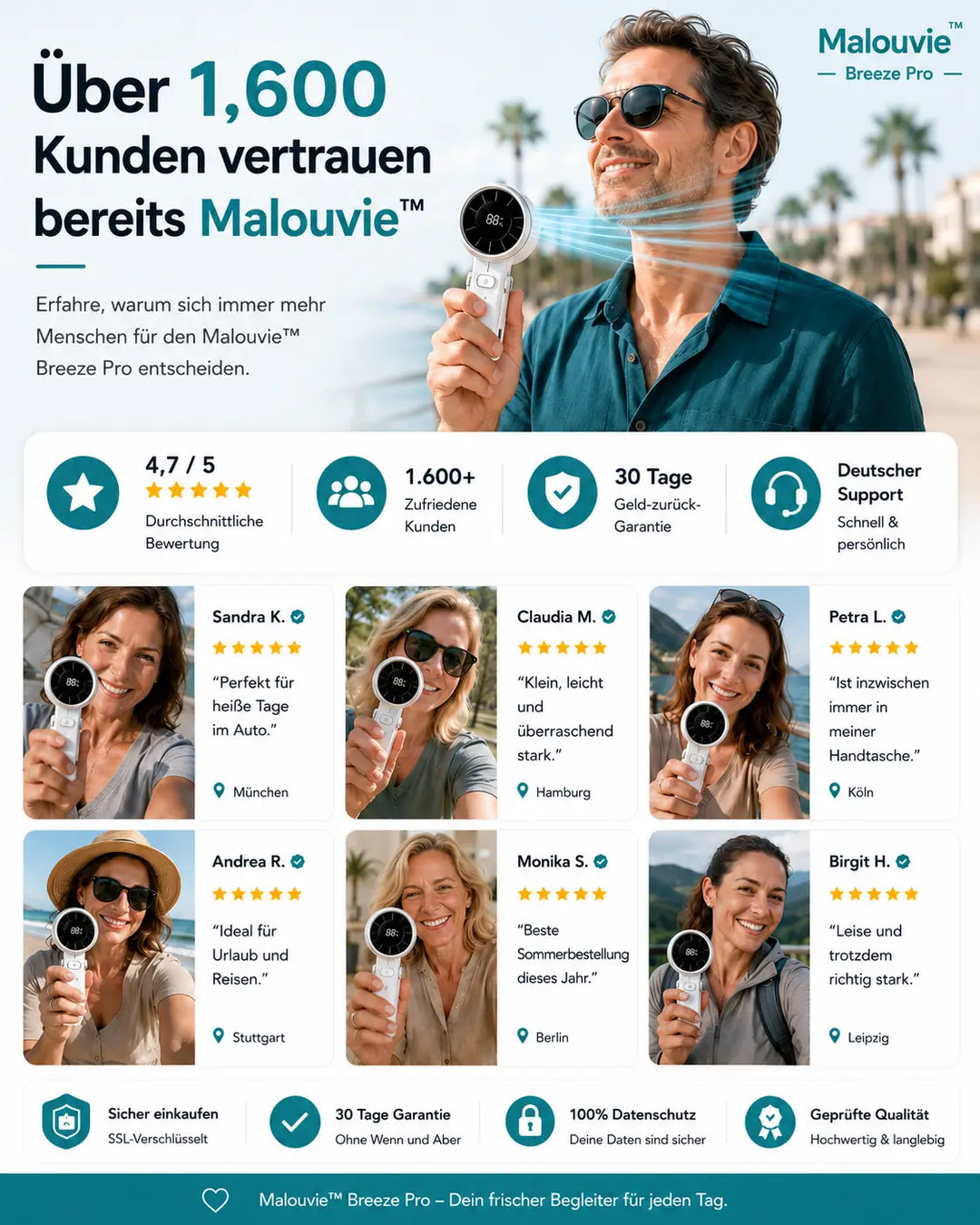 KühlWelle™ Tragbarer Mini-Ventilator