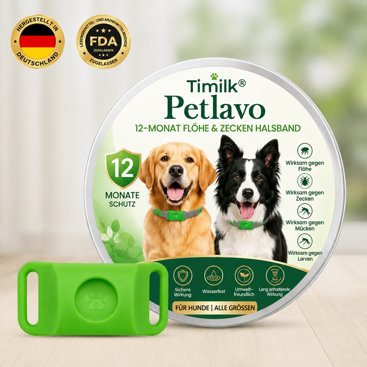 Timilk™ Petlavo Floh & Zecken Halsband | 12 Monate Schutz ohne Aufwand