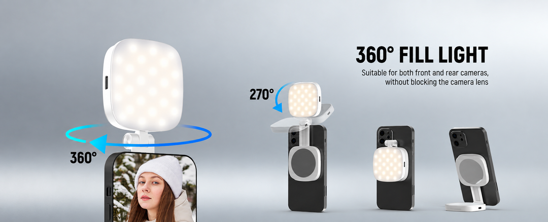 LichtSpiegel™ Magnetisches LED-Selfielicht mit Spiegel
