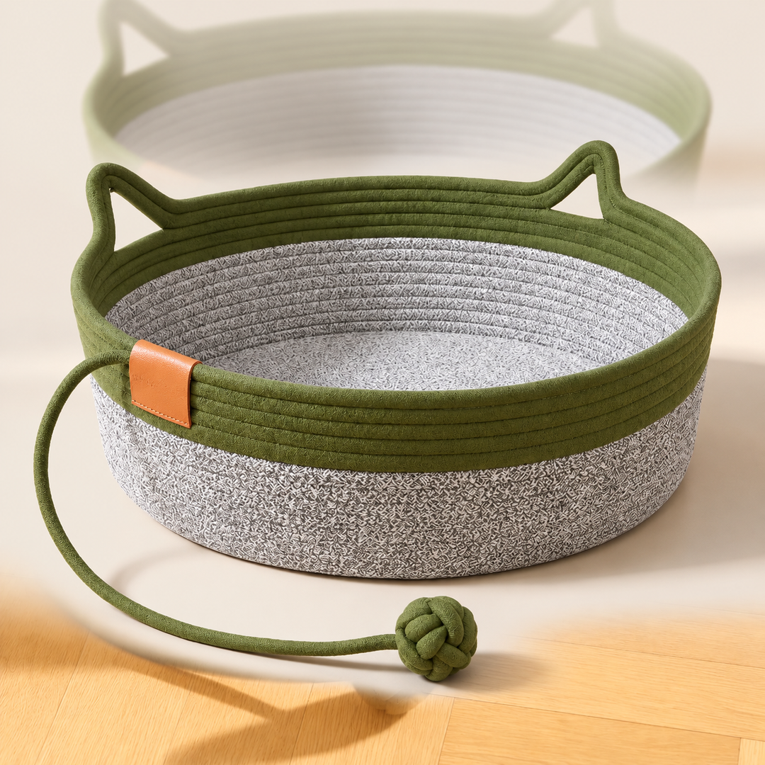 KatzenNest™ Geflochtener Seilkorb für Katzen