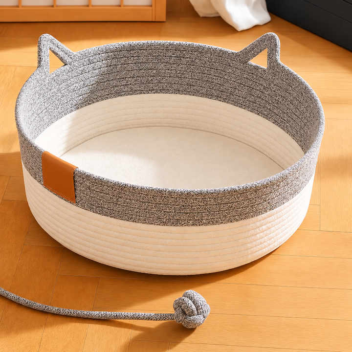 KatzenNest™ Geflochtener Seilkorb für Katzen