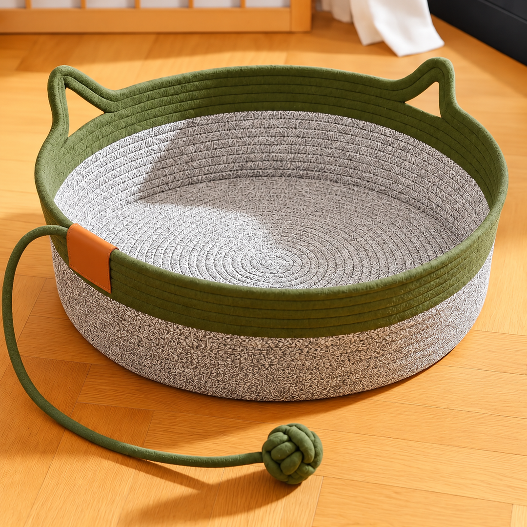 KatzenNest™ Geflochtener Seilkorb für Katzen