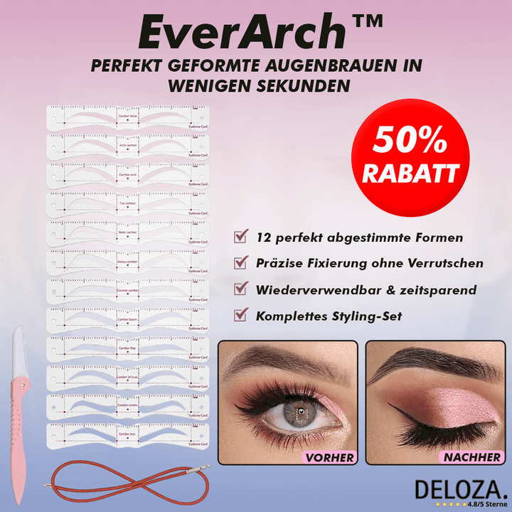 EverArch™ – Perfekt geformte Augenbrauen in wenigen Sekunden [Set mit 12 Augenbrauen-Schablonen]