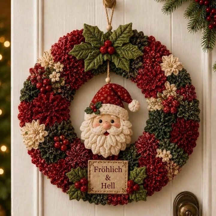 WeihnachtsZauber™ Kreatives Stoffsteck-Bastelset für 3D-Weihnachtskränze