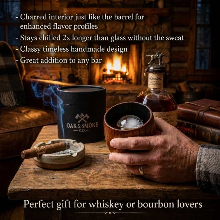 Handgefertigter Whiskybecher aus Holz – Sonderangebot zum Memorial Day