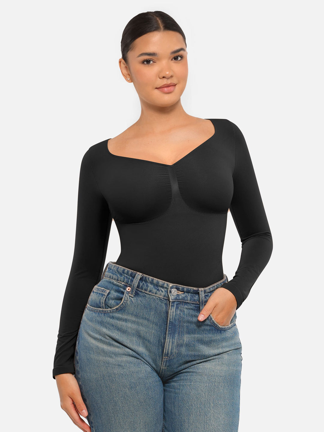 Curvevo™ Nahtloser Langarm-Bodysuit