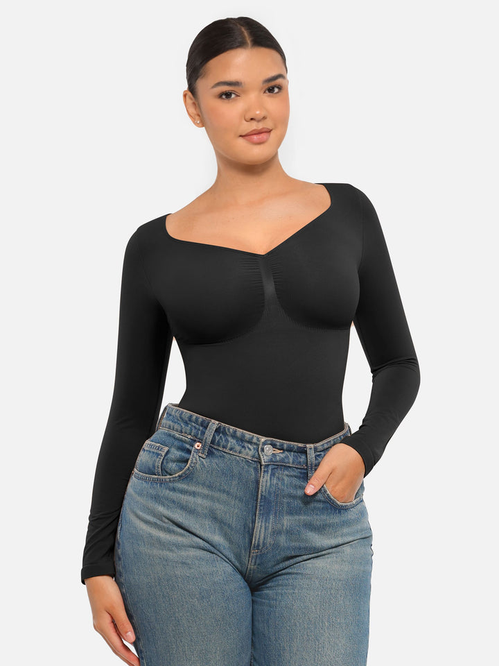 Curvevo™ Nahtloser Langarm-Bodysuit