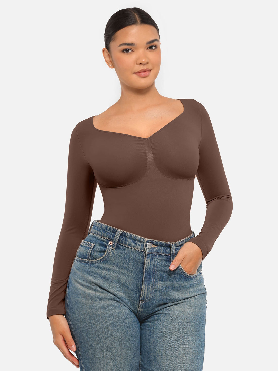 Curvevo™ Nahtloser Langarm-Bodysuit