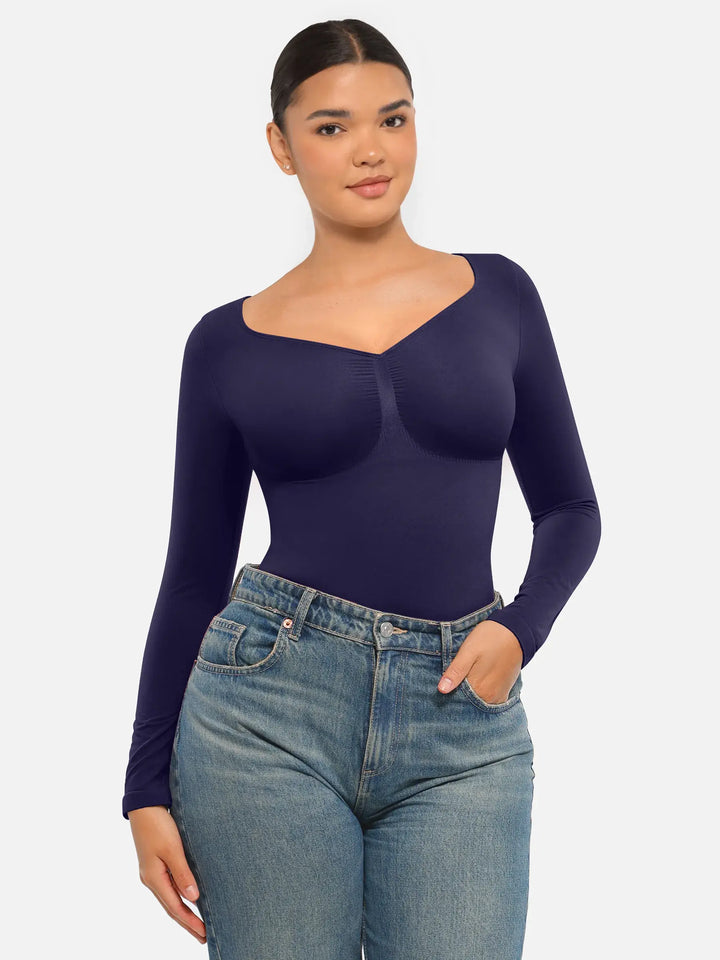 Curvevo™ Nahtloser Langarm-Bodysuit