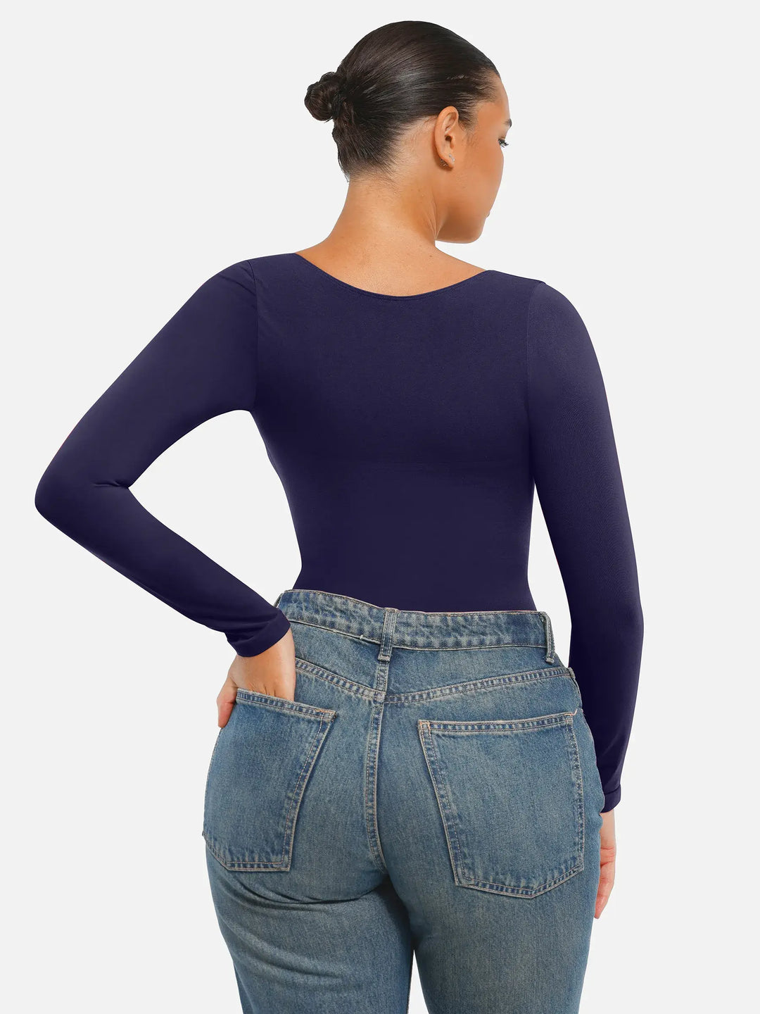 Curvevo™ Nahtloser Langarm-Bodysuit