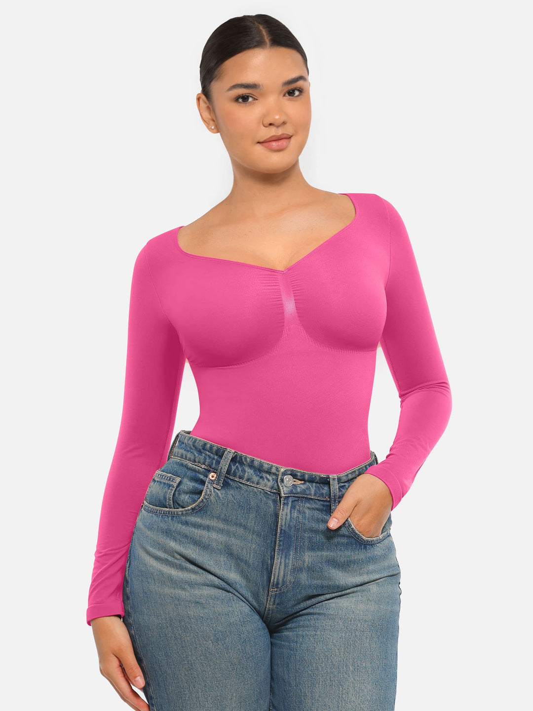 Curvevo™ Nahtloser Langarm-Bodysuit