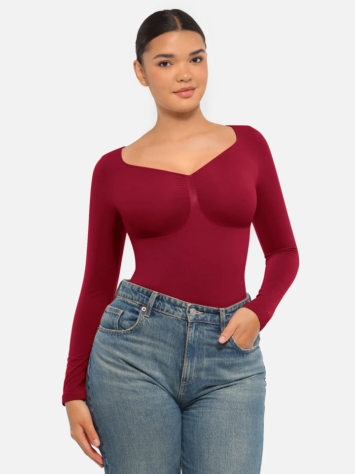 Curvevo™ Nahtloser Langarm-Bodysuit