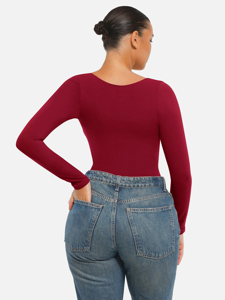 Curvevo™ Nahtloser Langarm-Bodysuit