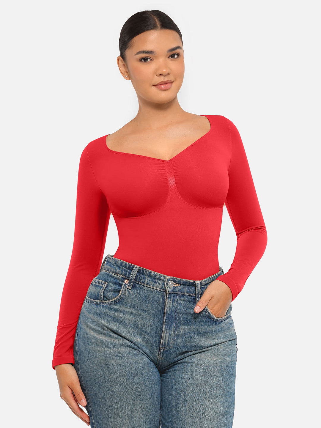 Curvevo™ Nahtloser Langarm-Bodysuit