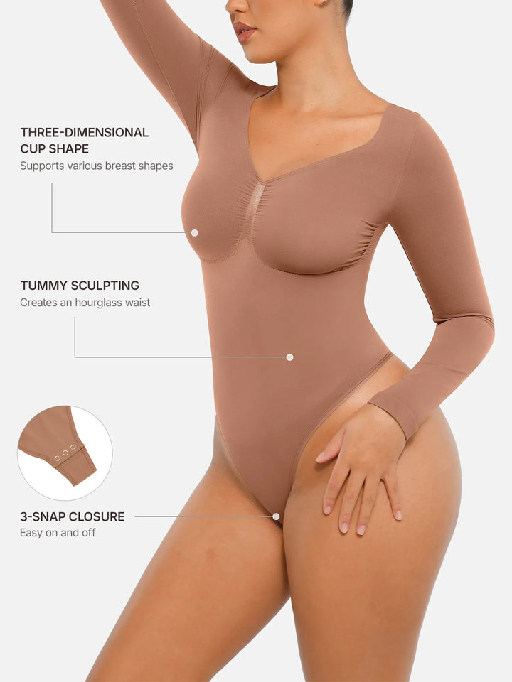 Curvevo™ Nahtloser Langarm-Bodysuit