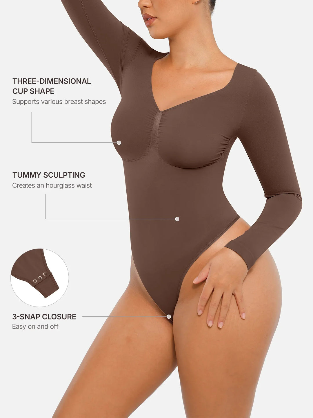 Curvevo™ Nahtloser Langarm-Bodysuit