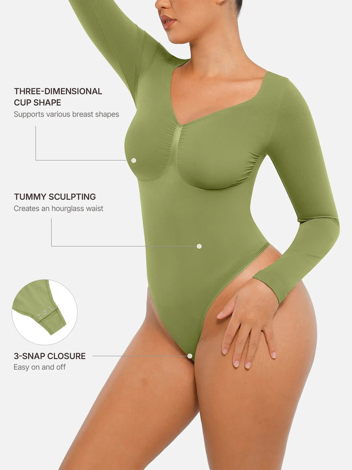 Curvevo™ Nahtloser Langarm-Bodysuit