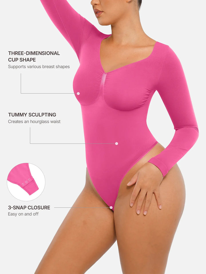 Curvevo™ Nahtloser Langarm-Bodysuit