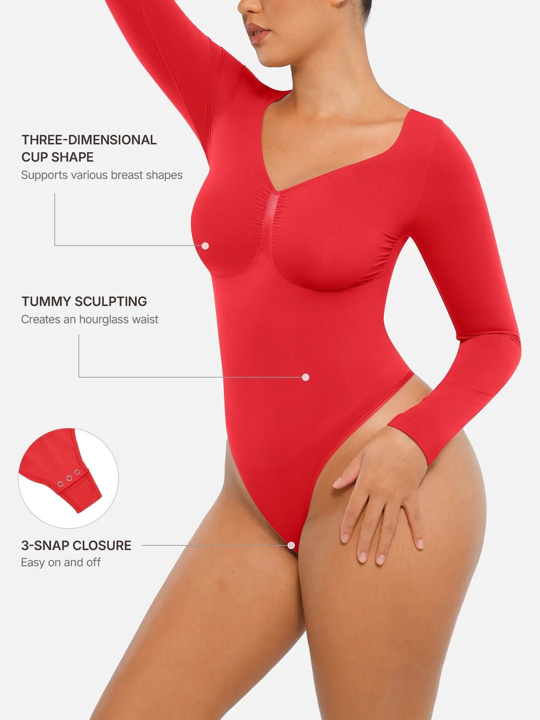 Curvevo™ Nahtloser Langarm-Bodysuit