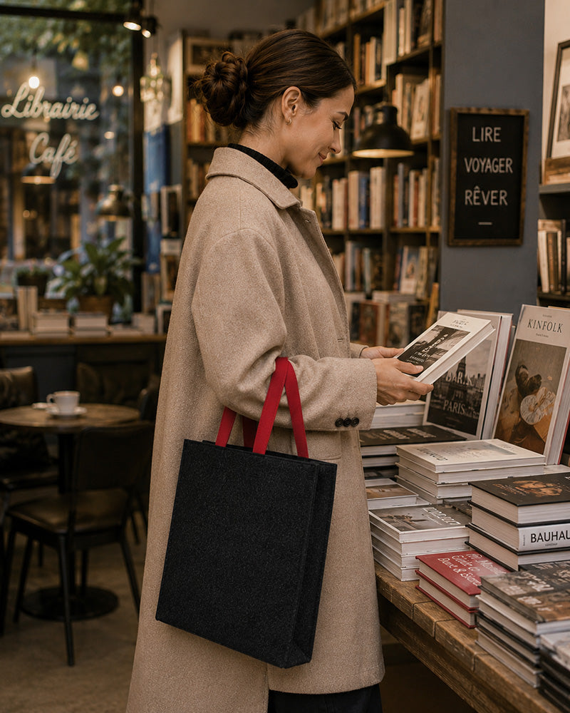 Filztasche mit Ledergriffen – langlebig und vielseitig einsetzbar
