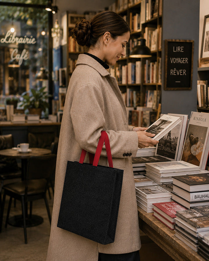 Filztasche mit Ledergriffen – langlebig und vielseitig einsetzbar