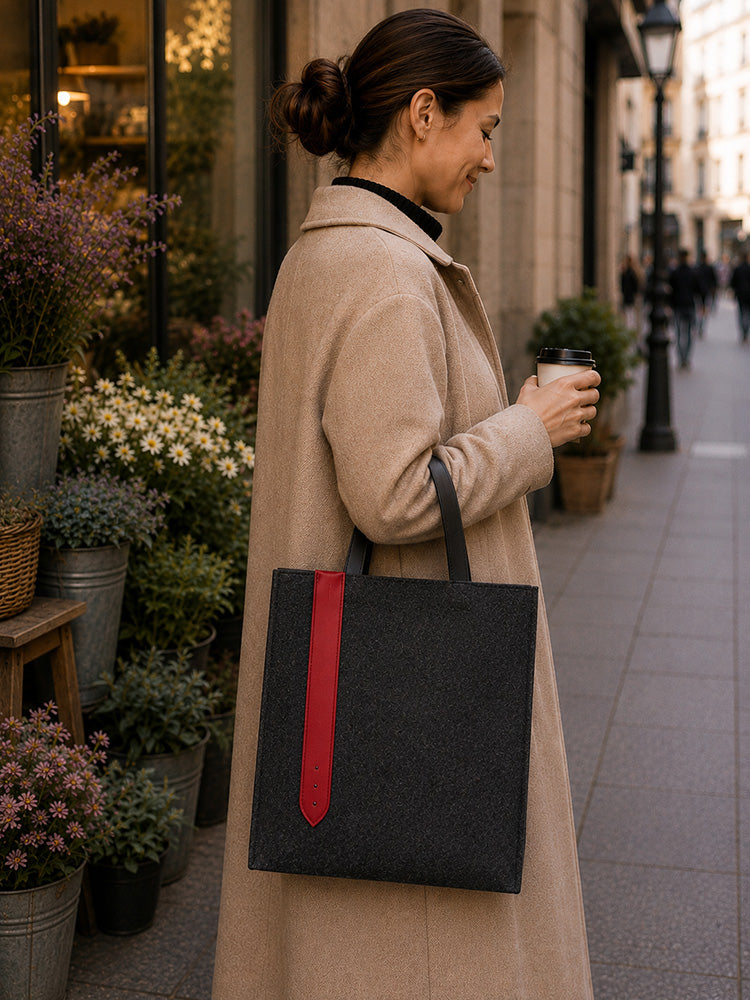 Filztasche mit Ledergriffen – langlebig und vielseitig einsetzbar