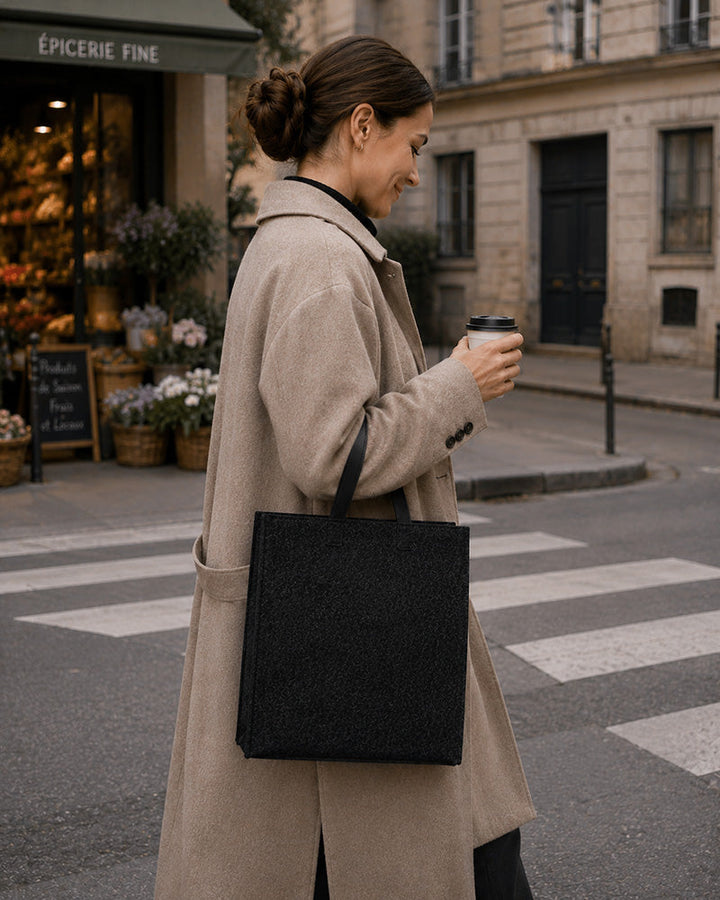 Filztasche mit Ledergriffen – langlebig und vielseitig einsetzbar