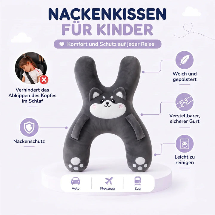 ReiseKuschel™ Kinder-Reisekissen mit Kopfstütze