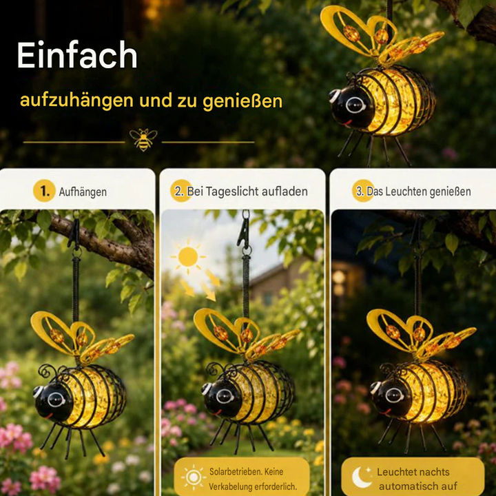 BienenLicht™ Solar-Gartenleuchte zum Aufhängen