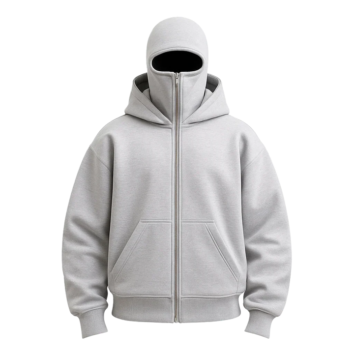SchattenSchutz™ Unisex-Kapuzenjacke mit Vollgesichts-Reißverschluss