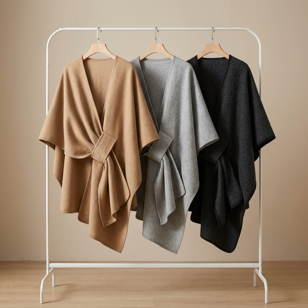 KuschelCape™ Eleganter langer Poncho-Schal