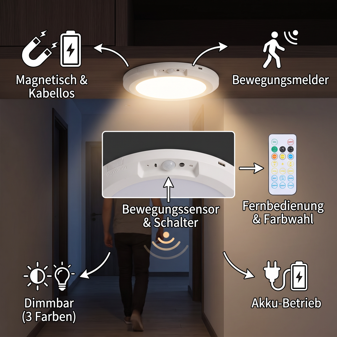 SensoBeam™ Tragbare Magnetische Deckenleuchte