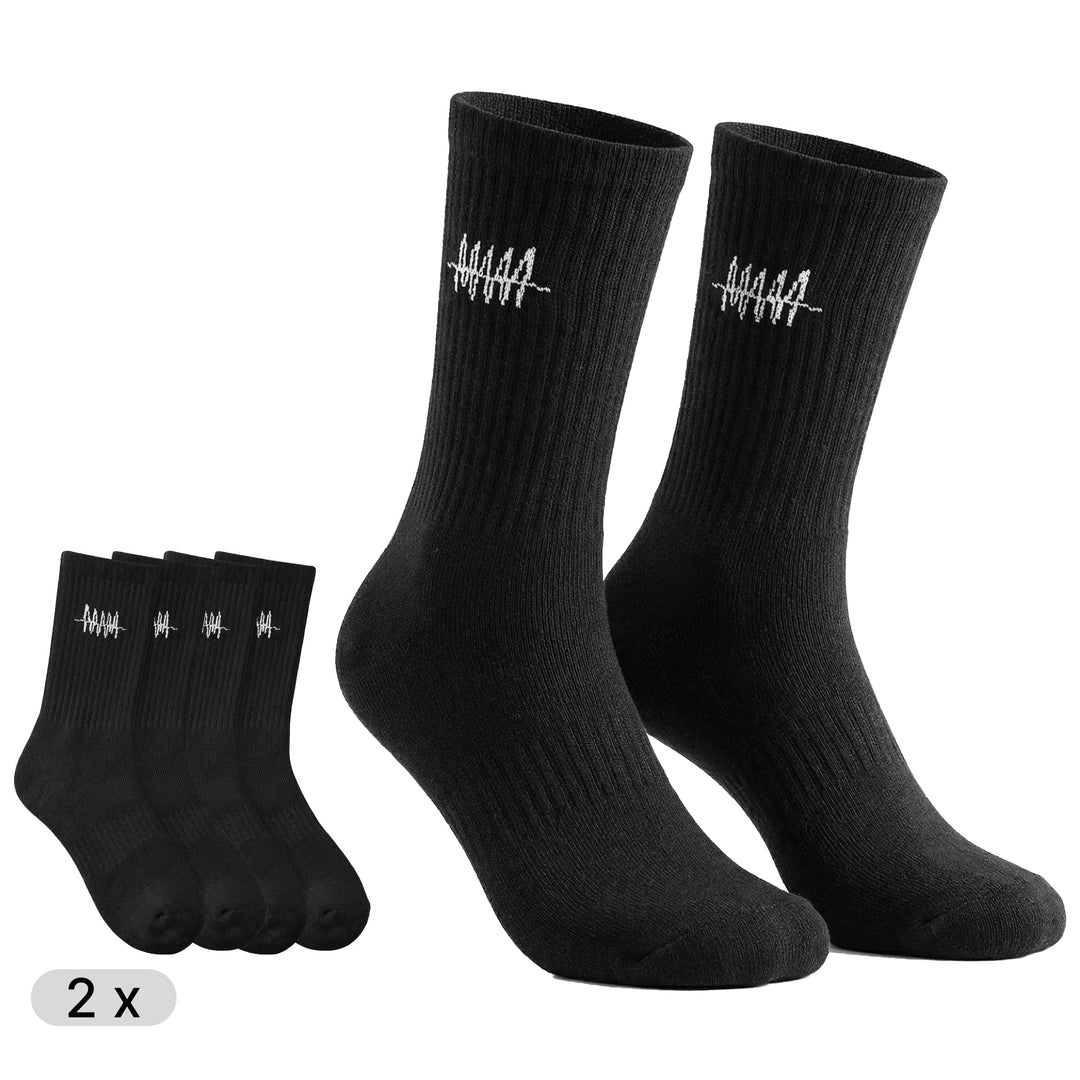 UrbanCrew™ – Schwarze High-Cut-Socken für Alltag & Streetwear