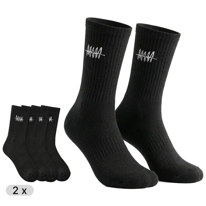 UrbanCrew™ – Schwarze High-Cut-Socken für Alltag & Streetwear