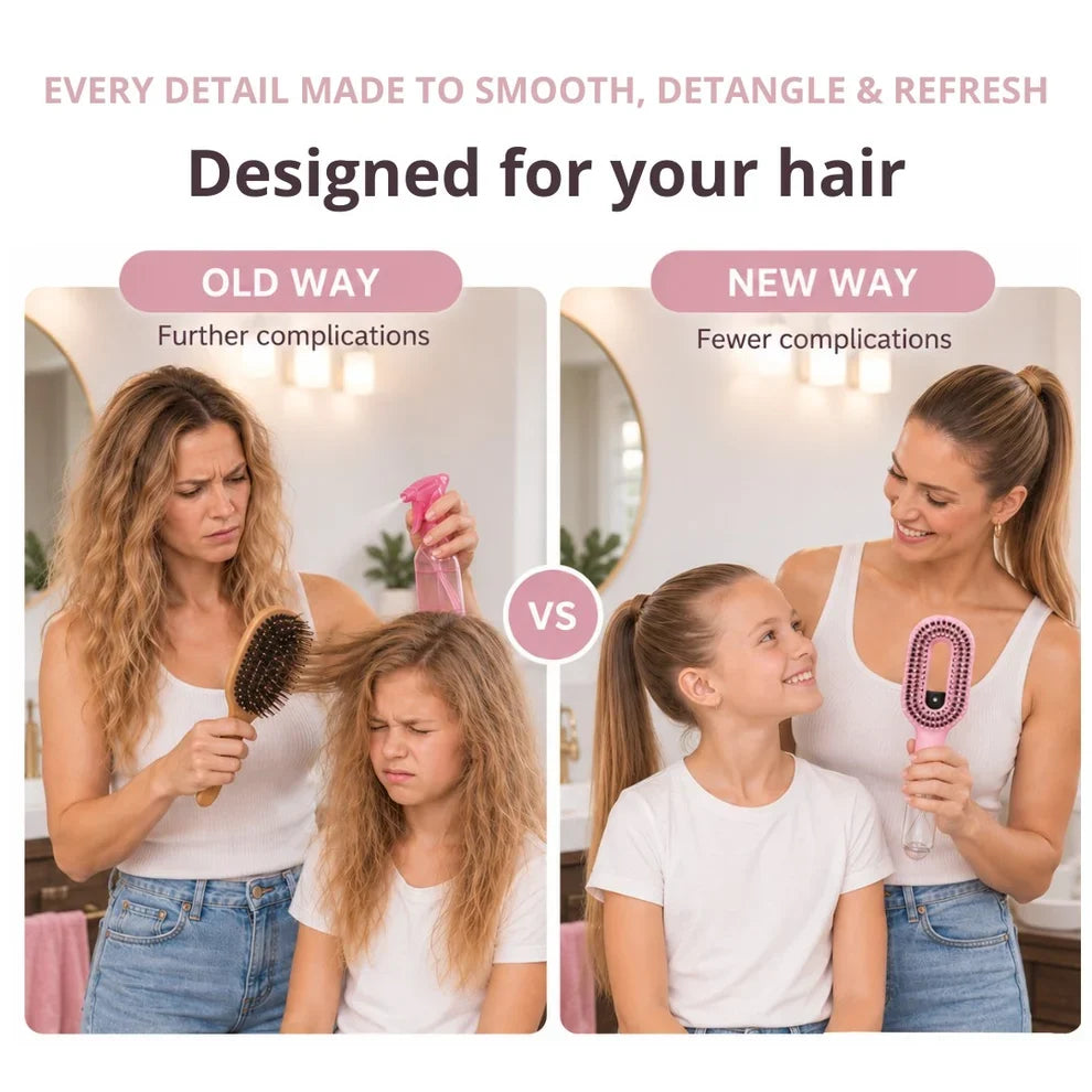 NebelGlanz™ Haarbürste mit integriertem Sprühnebel