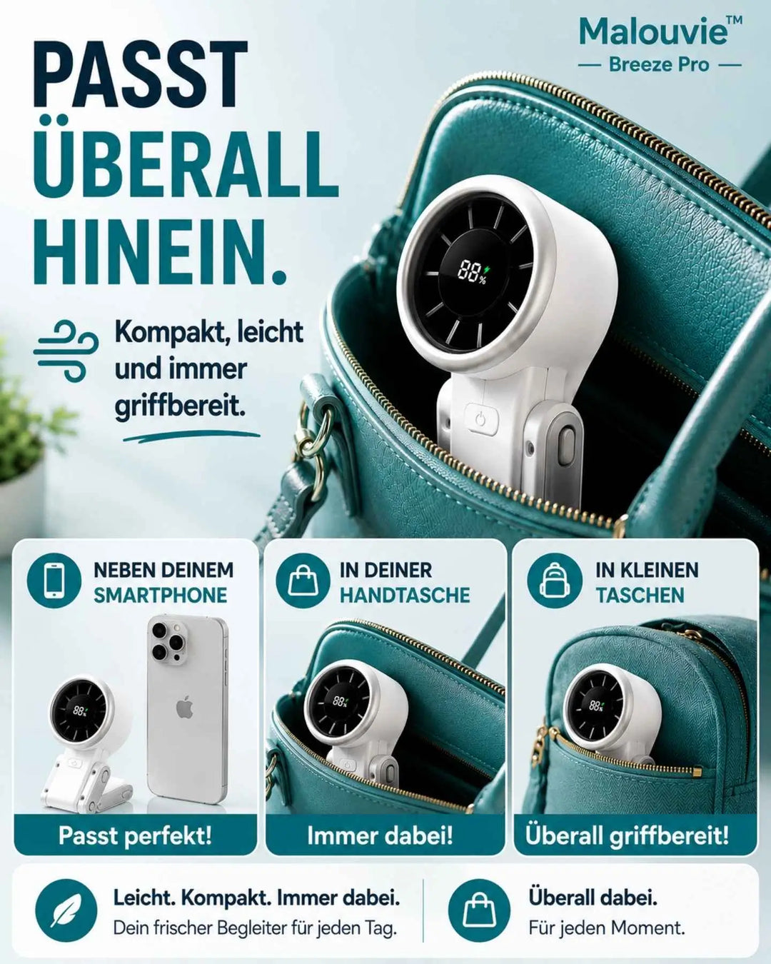 KühlWelle™ Tragbarer Mini-Ventilator