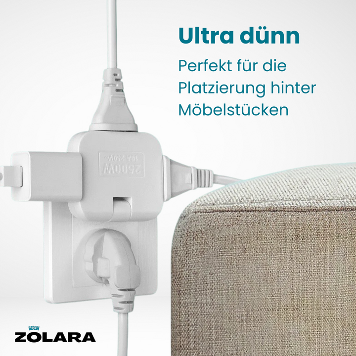 1 + 1 GRATIS! | Drehbarer EU-Stecker Adapter | Mehrfachsteckdosen Eco (EU)