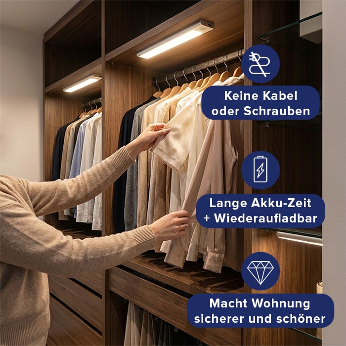 LichtWacht™ Magnetische Lampe mit Bewegungssensor
